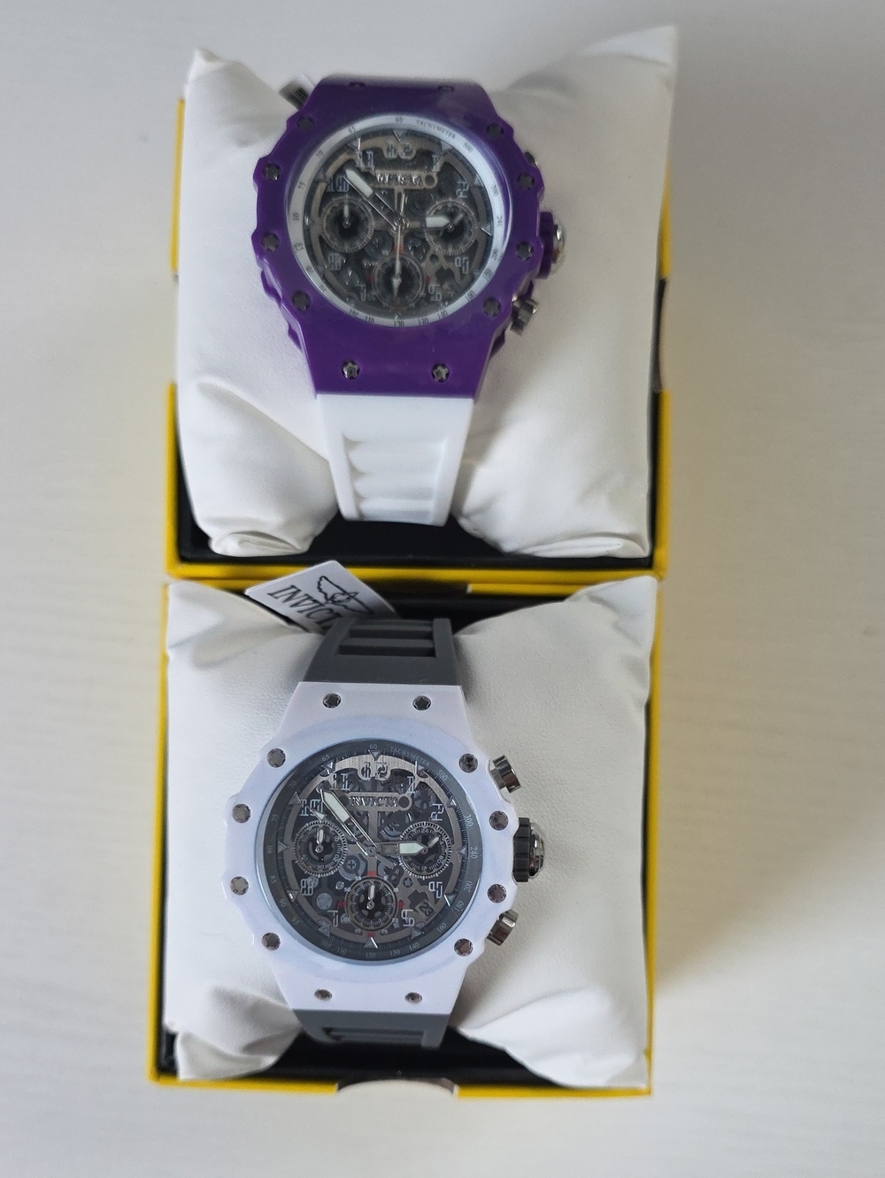 363.m Pair Of Invicta Racing Apexium Watches- 41mm, White (69626 69622)
